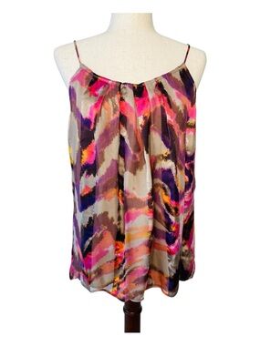 NWT Rory Beca Silk Multicolor Print Spaghetti Strap Camisole Size Medium